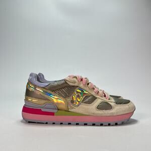 Saucony Shadow Original Tan Blue Pink Lifestyle Sneakers S60591-2 Women's Sz 7.5